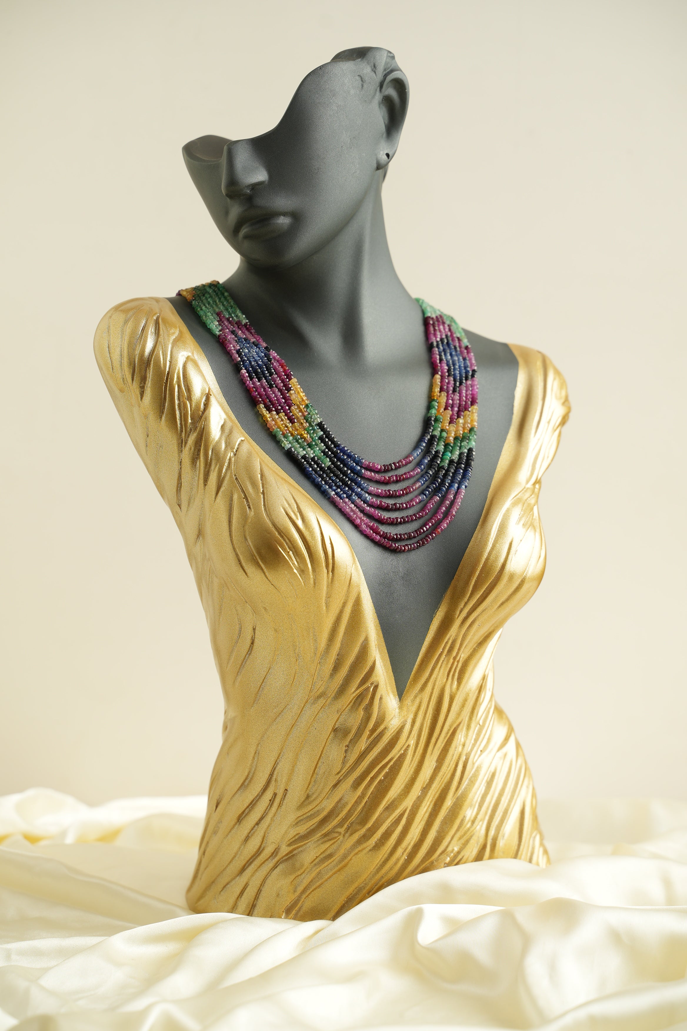 7 SIRALI DOĞAL TAŞ YAKUT ZÜMRÜT SAFİR - DGLTS 102