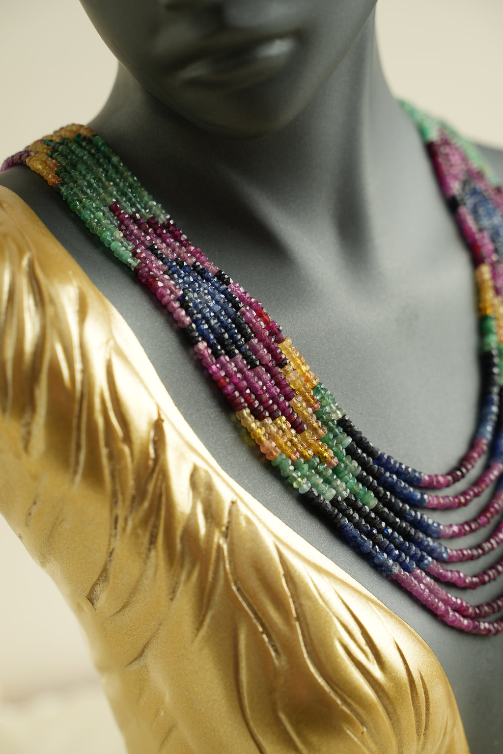 7 SIRALI DOĞAL TAŞ YAKUT ZÜMRÜT SAFİR - DGLTS 102