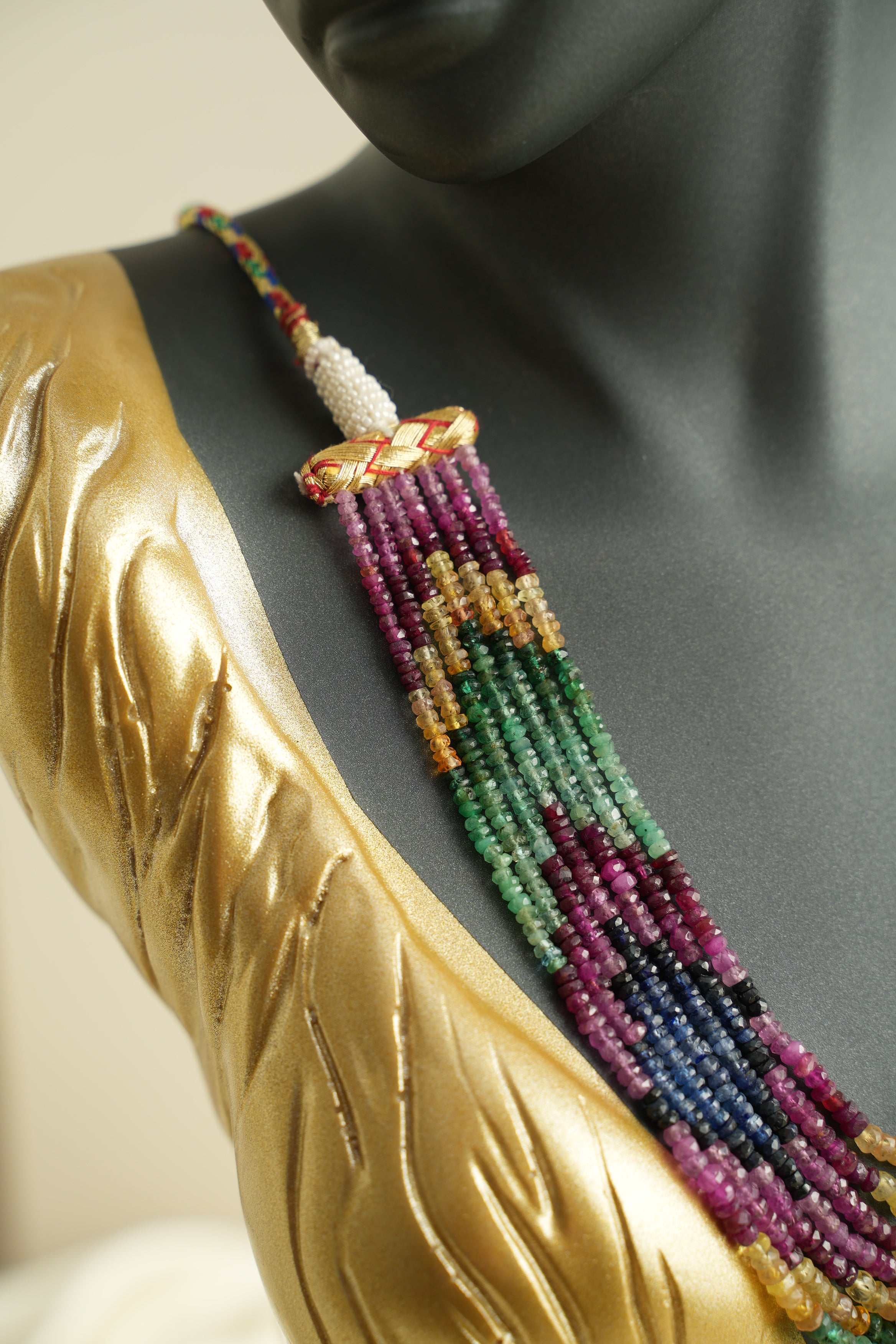 7 SIRALI DOĞAL TAŞ YAKUT ZÜMRÜT SAFİR - DGLTS 102