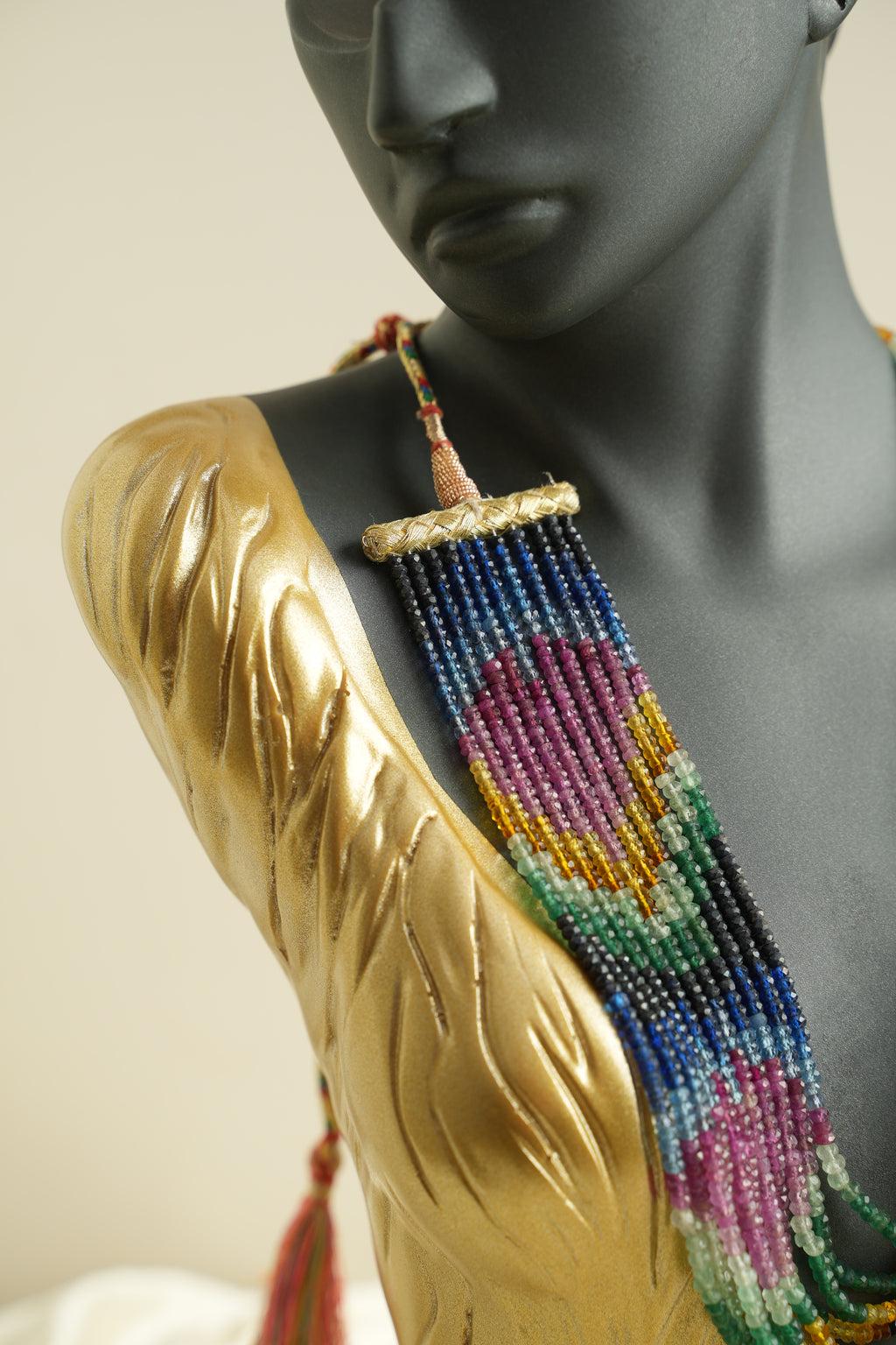 11 SIRALI DOĞAL TAŞ YAKUT ZÜMRÜT SAFİR - DGLTS 105