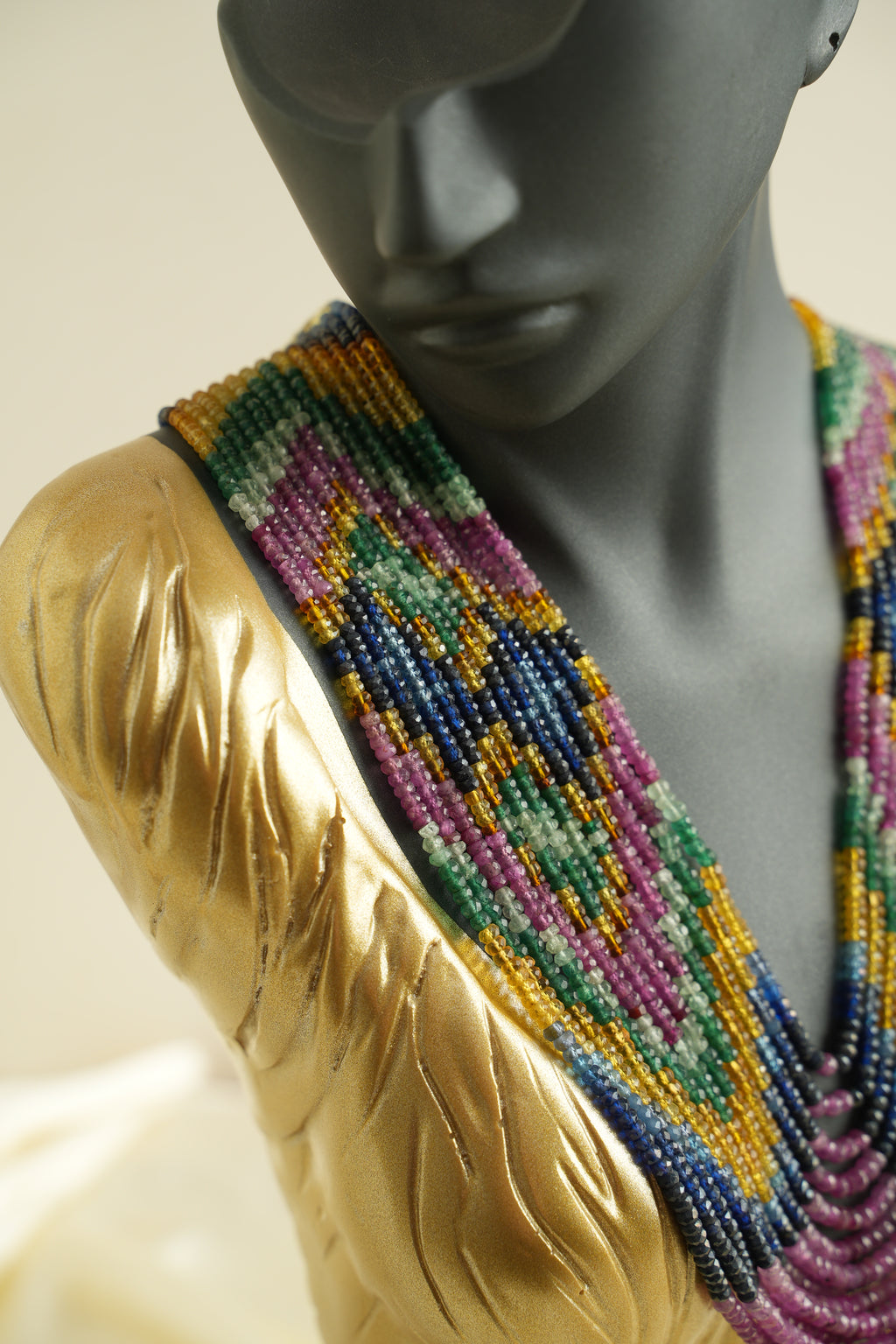 13 SIRALI DOĞAL TAŞ YAKUT ZÜMRÜT SAFİR - DGLTS 106