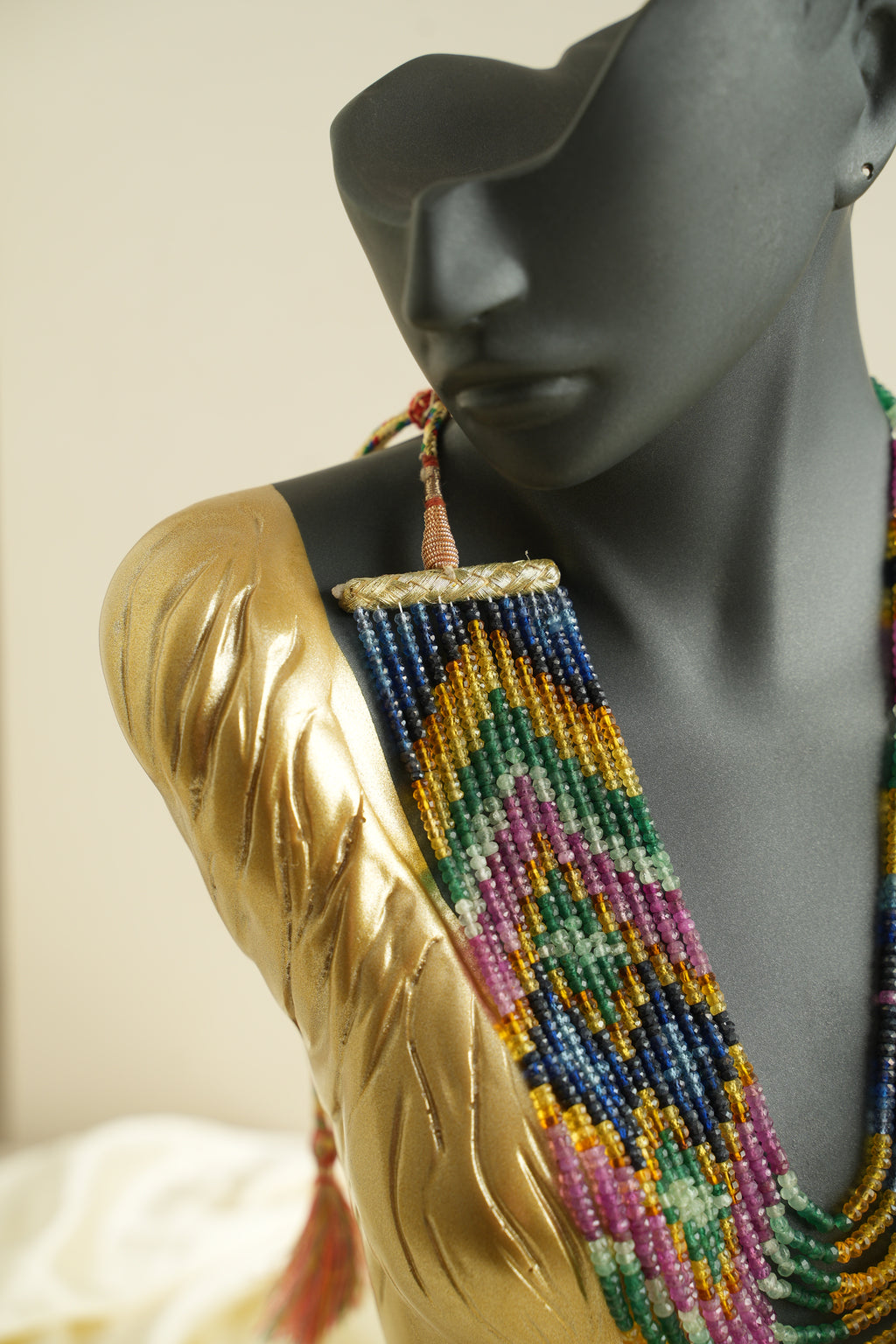 13 SIRALI DOĞAL TAŞ YAKUT ZÜMRÜT SAFİR - DGLTS 106