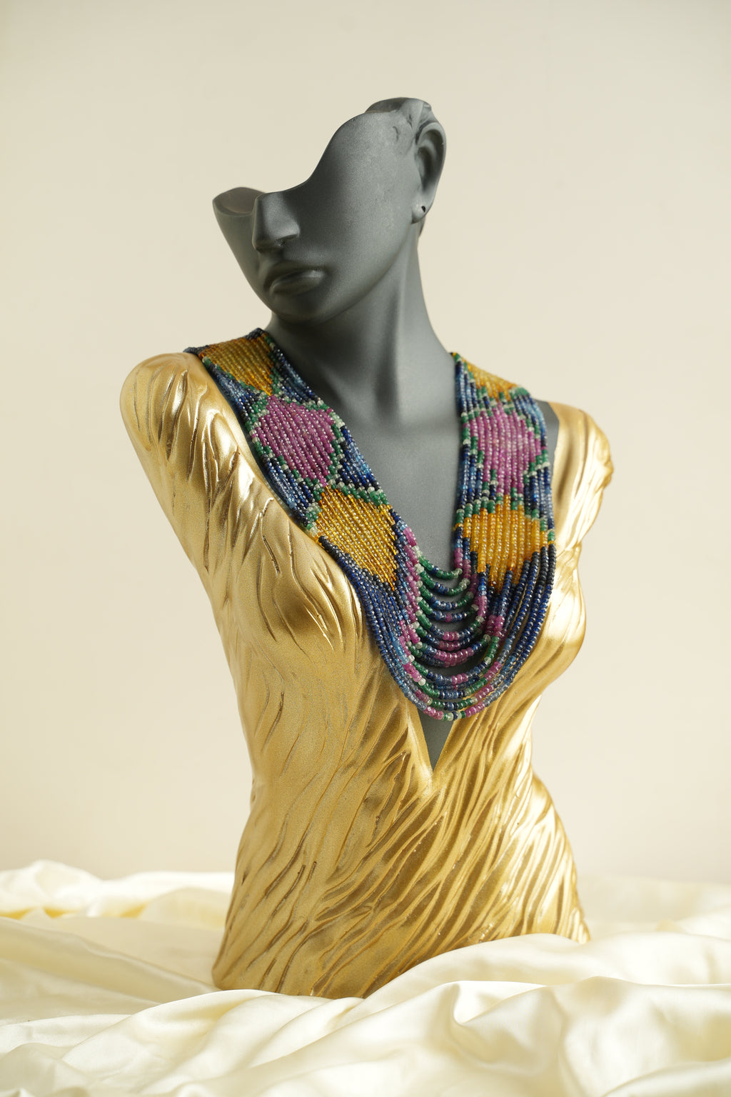 13 SIRALI DOĞAL TAŞ YAKUT ZÜMRÜT SAFİR - DGLTS 107