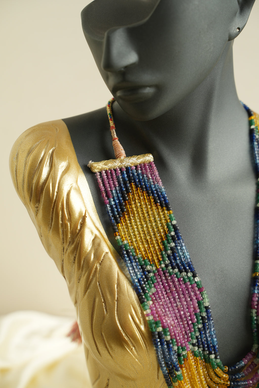 13 SIRALI DOĞAL TAŞ YAKUT ZÜMRÜT SAFİR - DGLTS 107