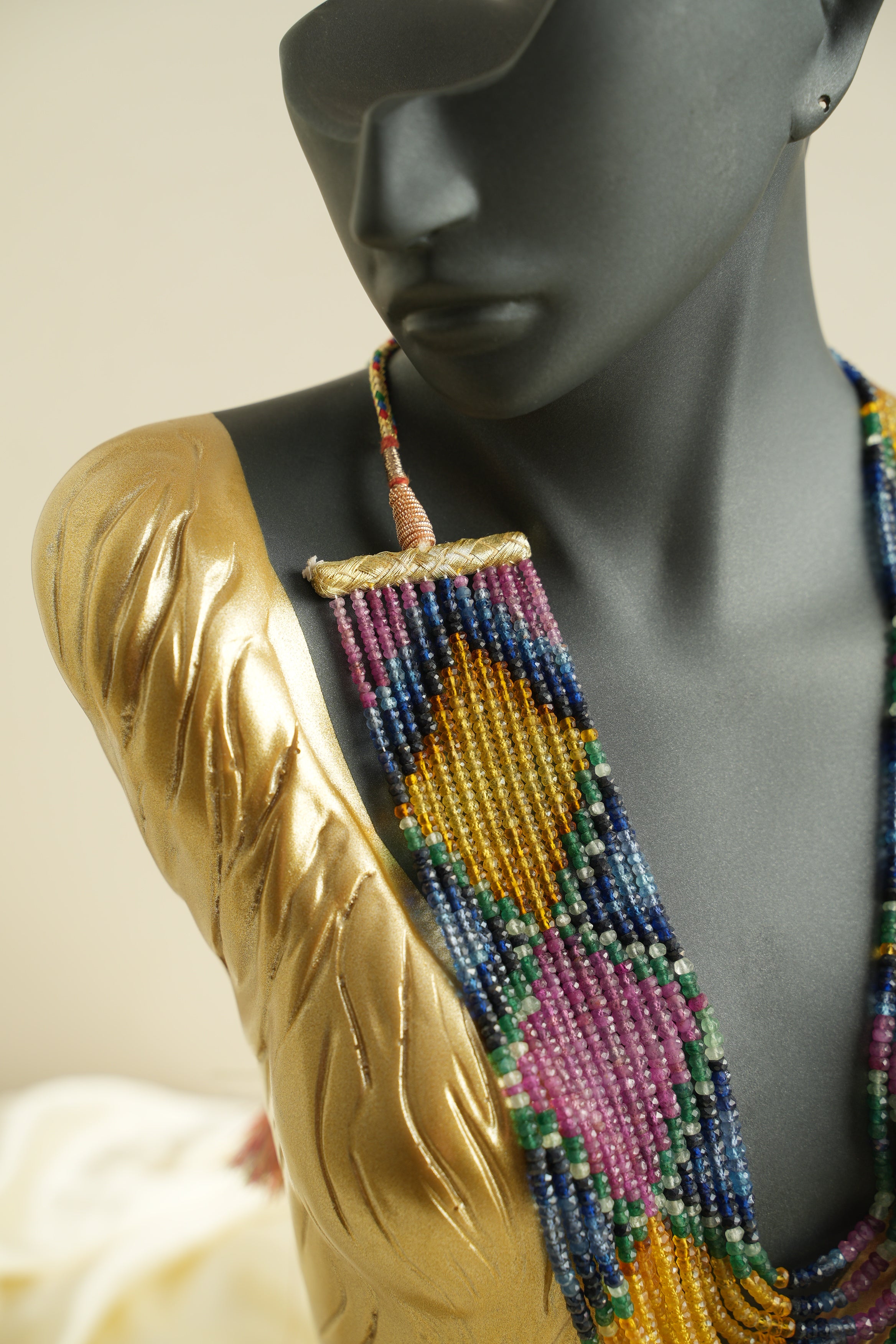 13 SIRALI DOĞAL TAŞ YAKUT ZÜMRÜT SAFİR - DGLTS 107