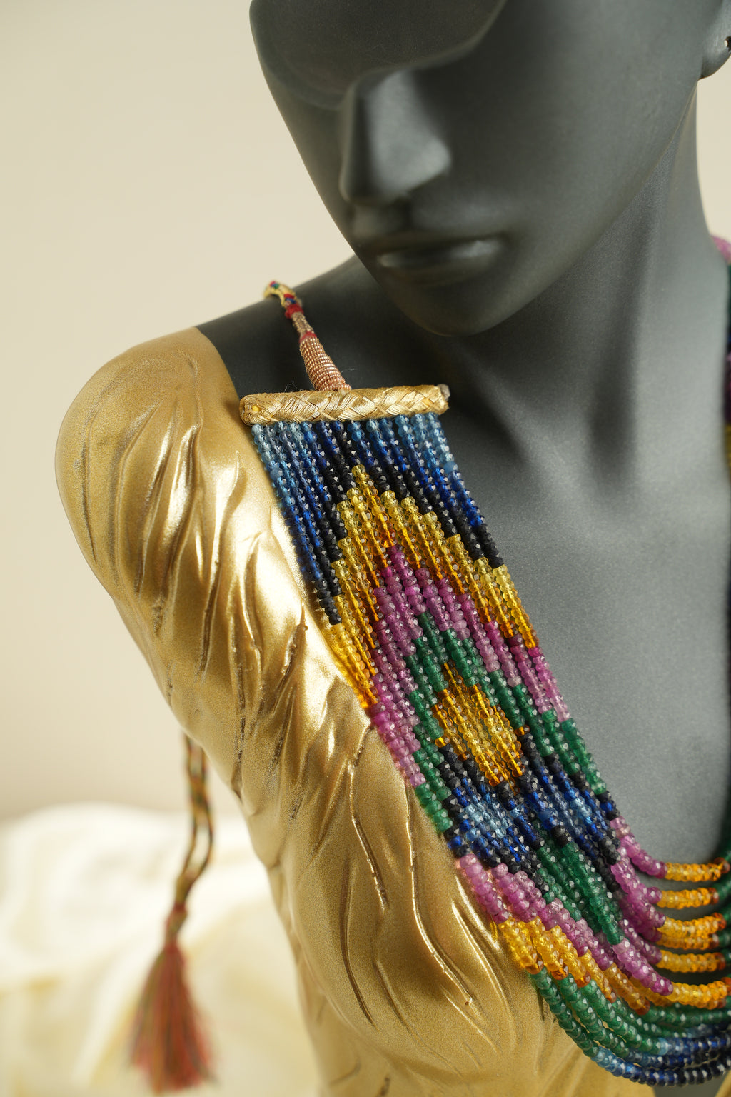 13 SIRALI DOĞAL TAŞ YAKUT ZÜMRÜT SAFİR - DGLTS 108