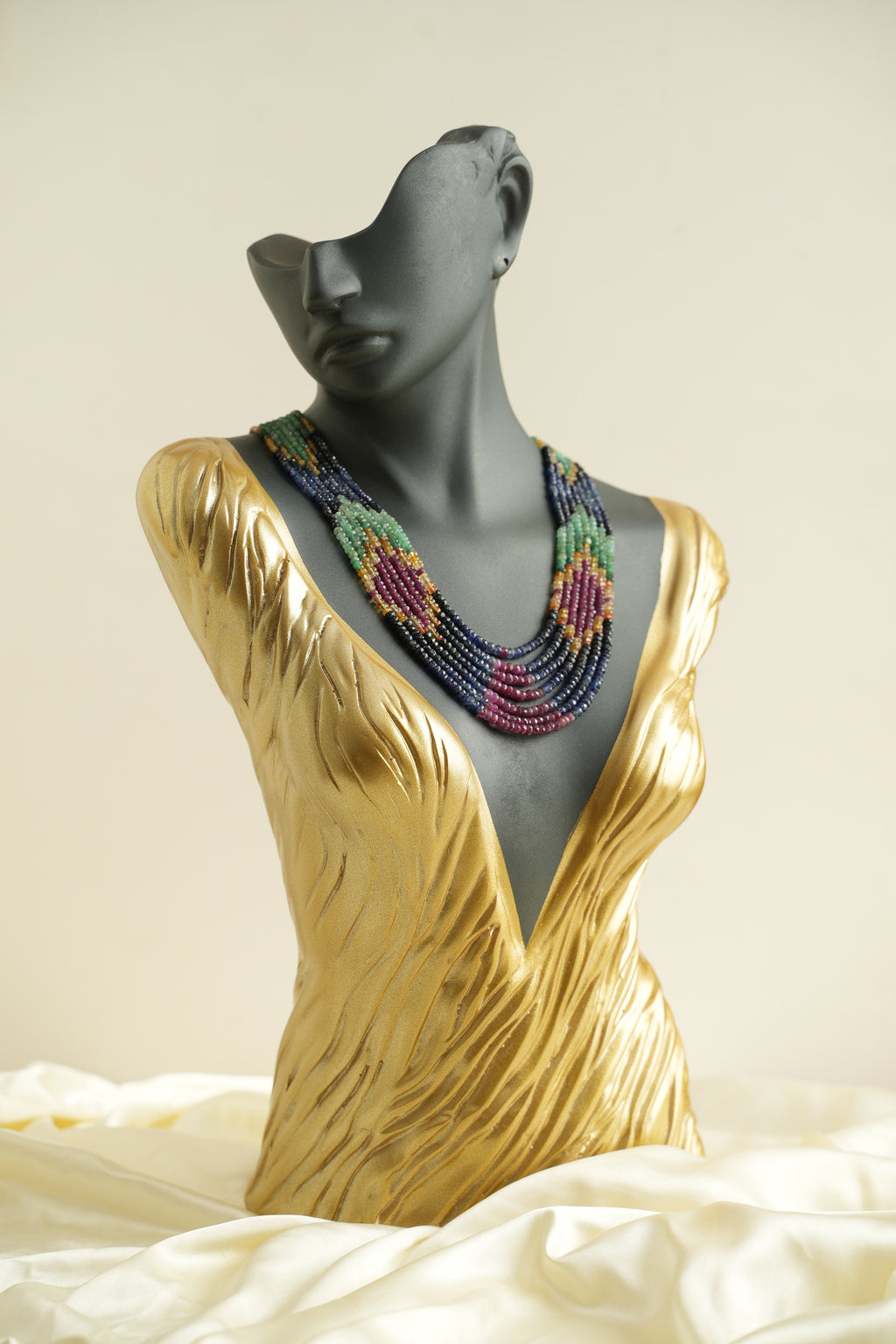 7 SIRALI DOĞAL TAŞ YAKUT ZÜMRÜT SAFİR - DGLTS 109