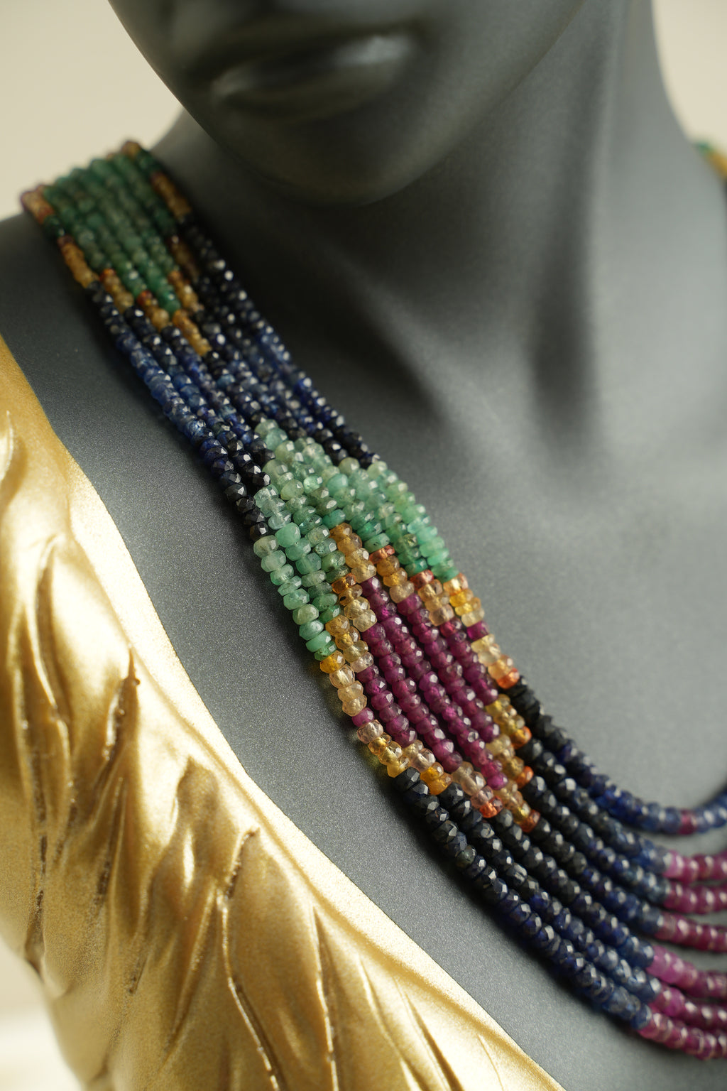 7 SIRALI DOĞAL TAŞ YAKUT ZÜMRÜT SAFİR - DGLTS 109