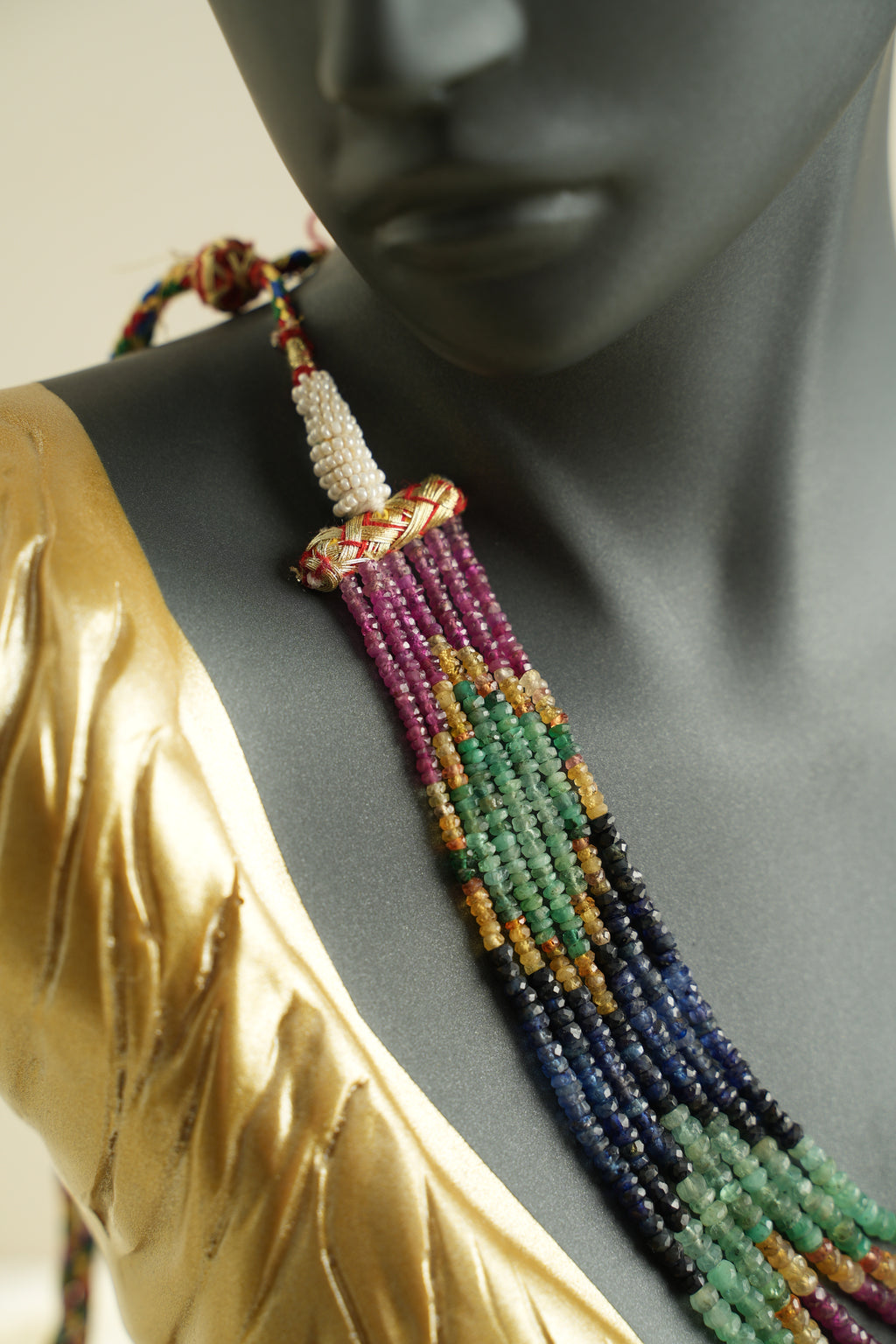 7 SIRALI DOĞAL TAŞ YAKUT ZÜMRÜT SAFİR - DGLTS 109