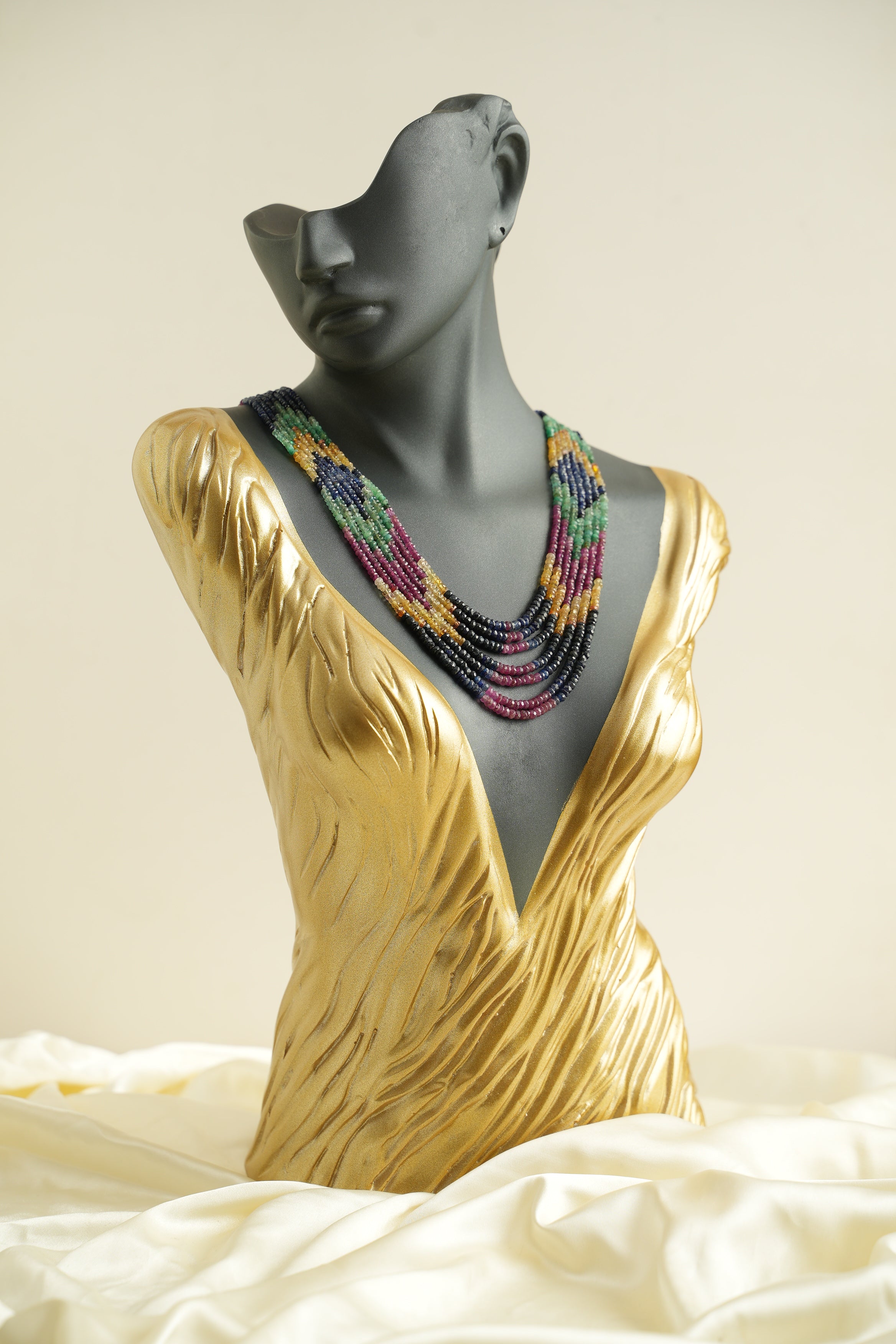 7 SIRALI DOĞAL TAŞ YAKUT ZÜMRÜT SAFİR - DGLTS 110