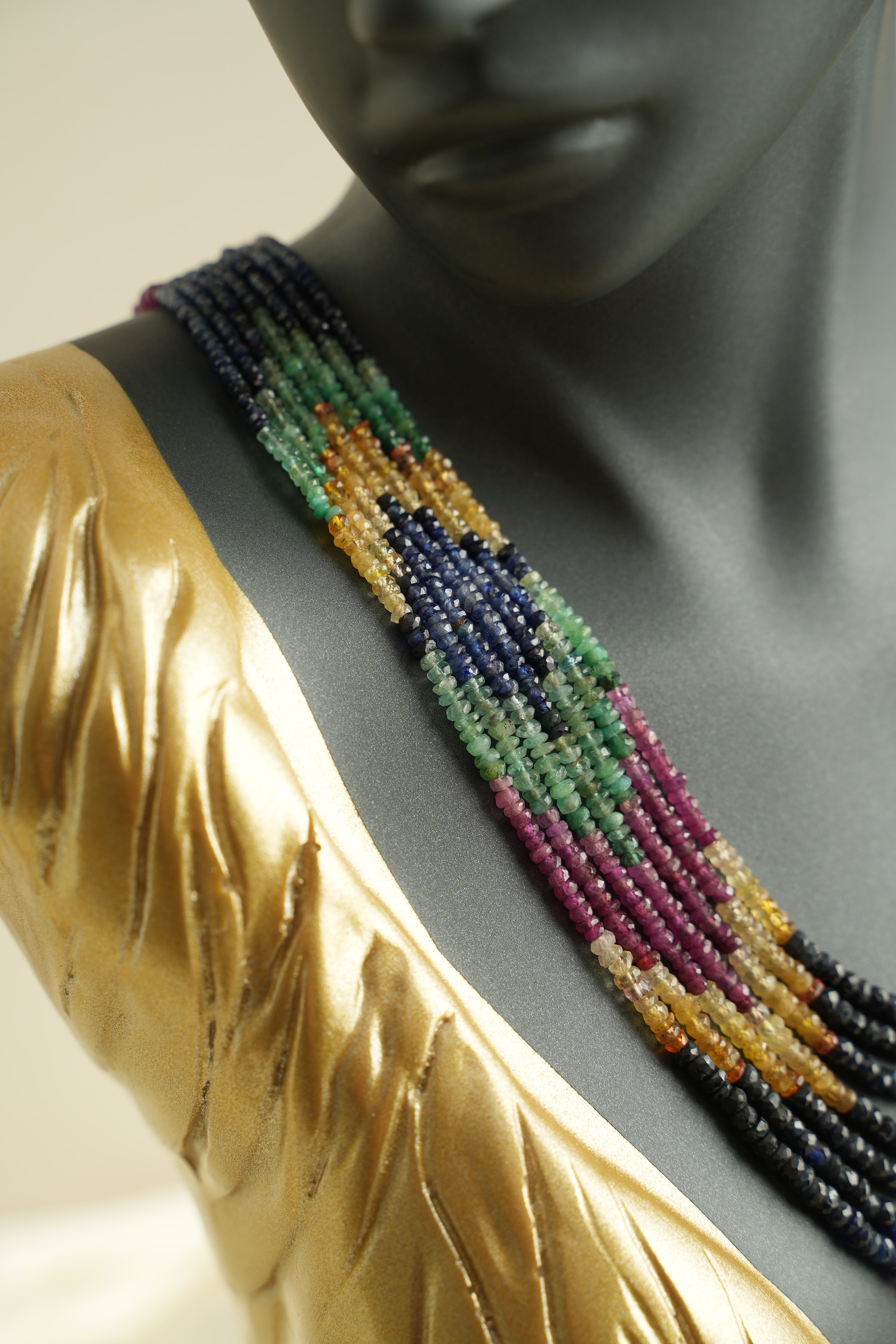 7 SIRALI DOĞAL TAŞ YAKUT ZÜMRÜT SAFİR - DGLTS 110