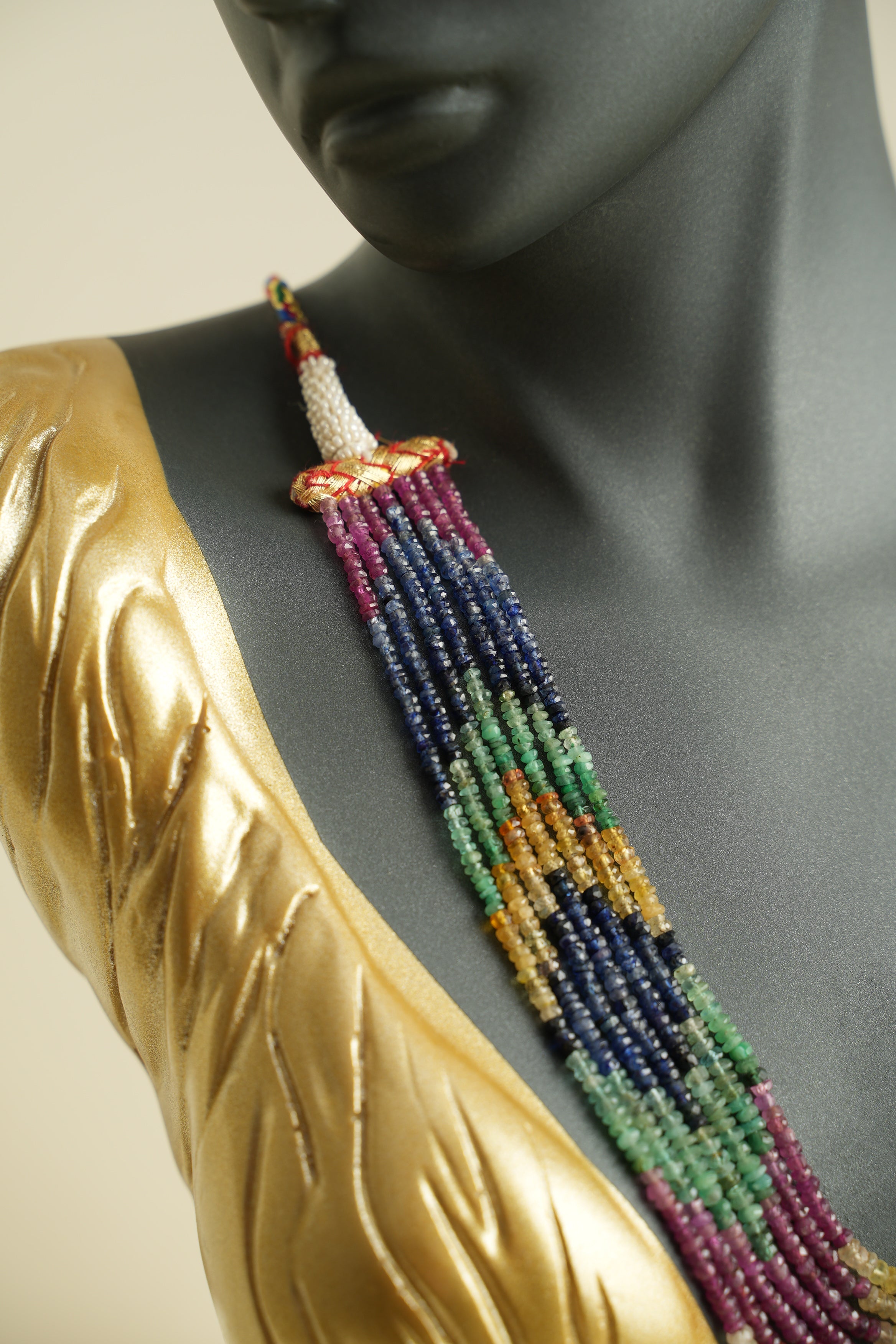 7 SIRALI DOĞAL TAŞ YAKUT ZÜMRÜT SAFİR - DGLTS 110