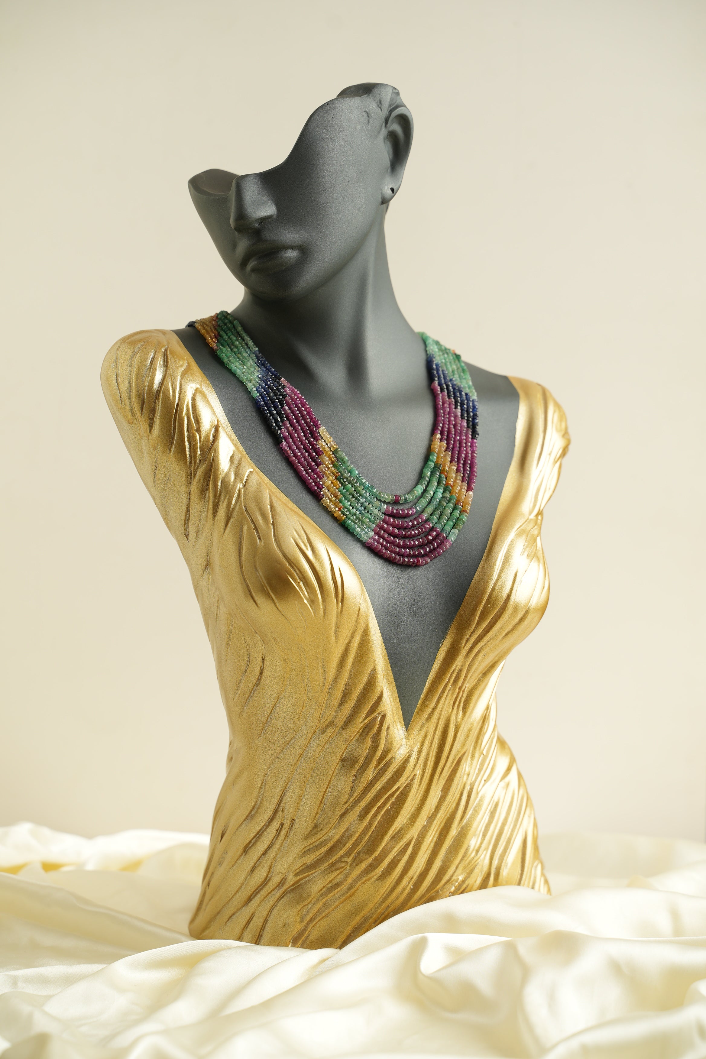 7 SIRALI DOĞAL TAŞ YAKUT ZÜMRÜT SAFİR - DGLTS 111