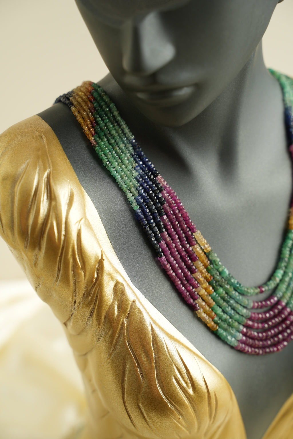 7 SIRALI DOĞAL TAŞ YAKUT ZÜMRÜT SAFİR - DGLTS 111