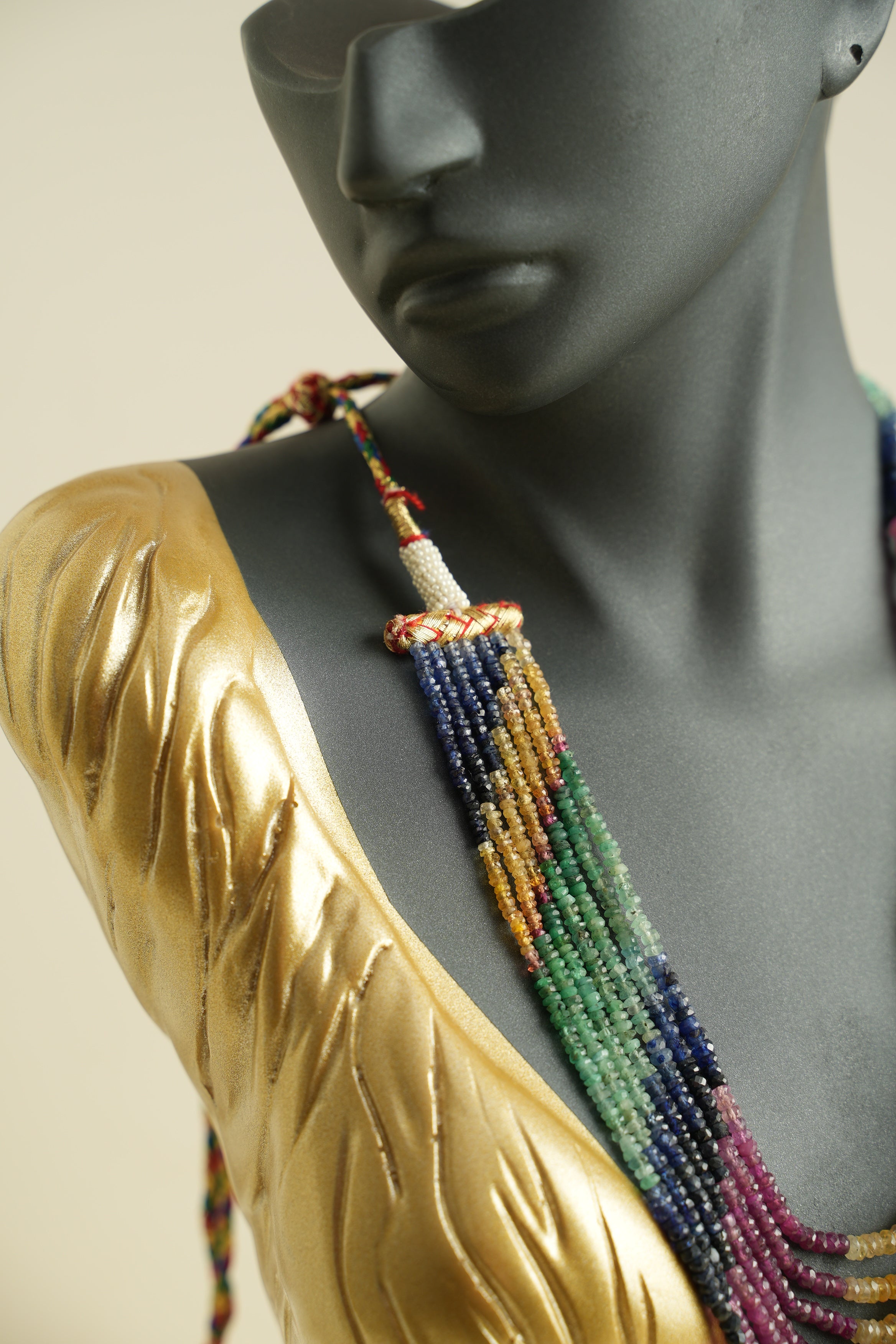 7 SIRALI DOĞAL TAŞ YAKUT ZÜMRÜT SAFİR - DGLTS 111