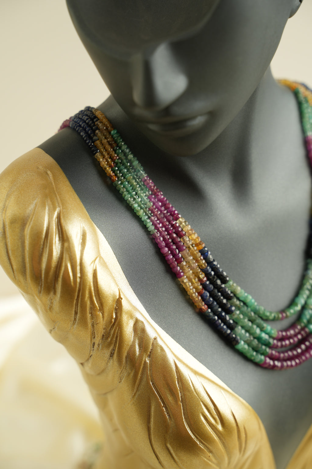 5 SIRALI DOĞAL TAŞ YAKUT ZÜMRÜT SAFİR - DGLTS 112