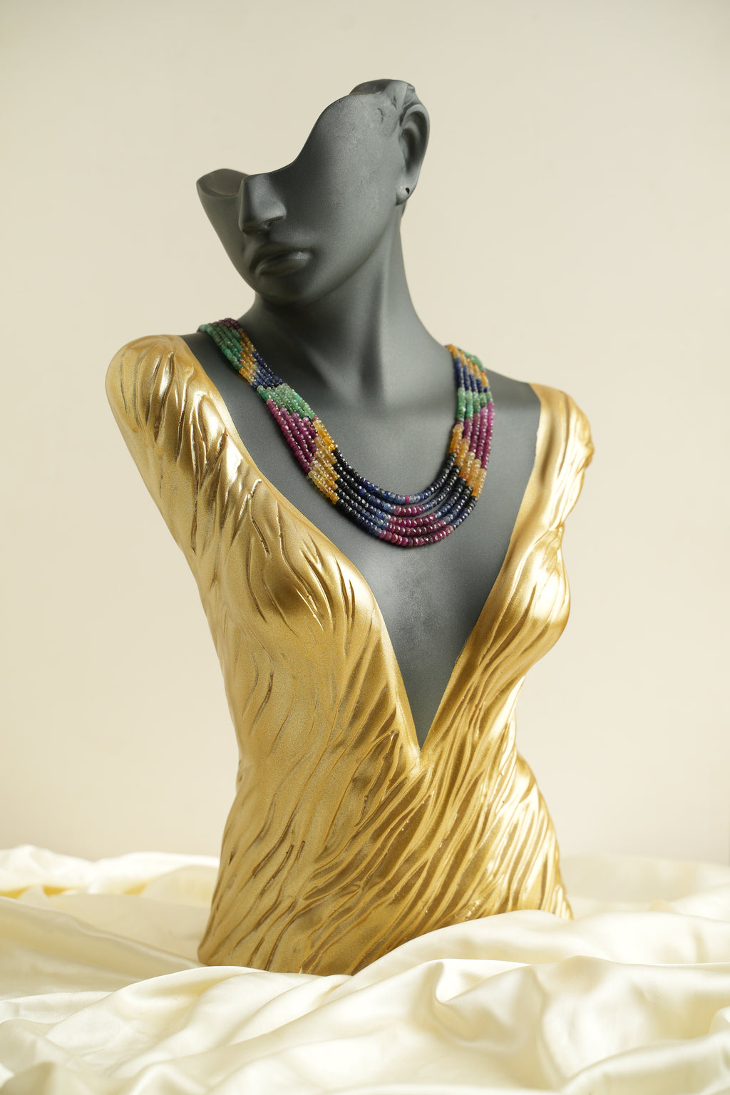 5 SIRALI DOĞAL TAŞ YAKUT ZÜMRÜT SAFİR - DGLTS 113