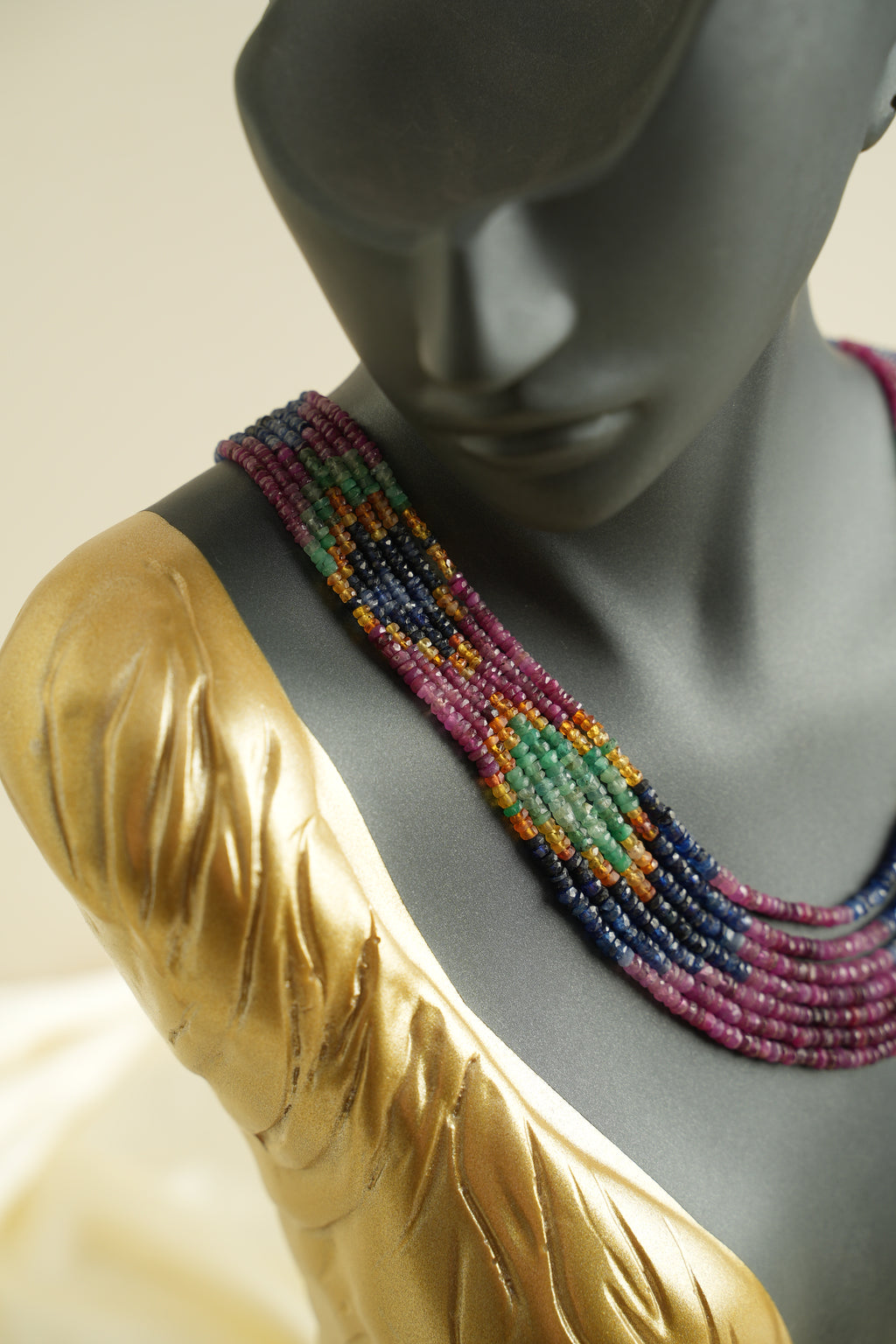 7 SIRALI DOĞAL TAŞ YAKUT ZÜMRÜT SAFİR - DGLTS 114