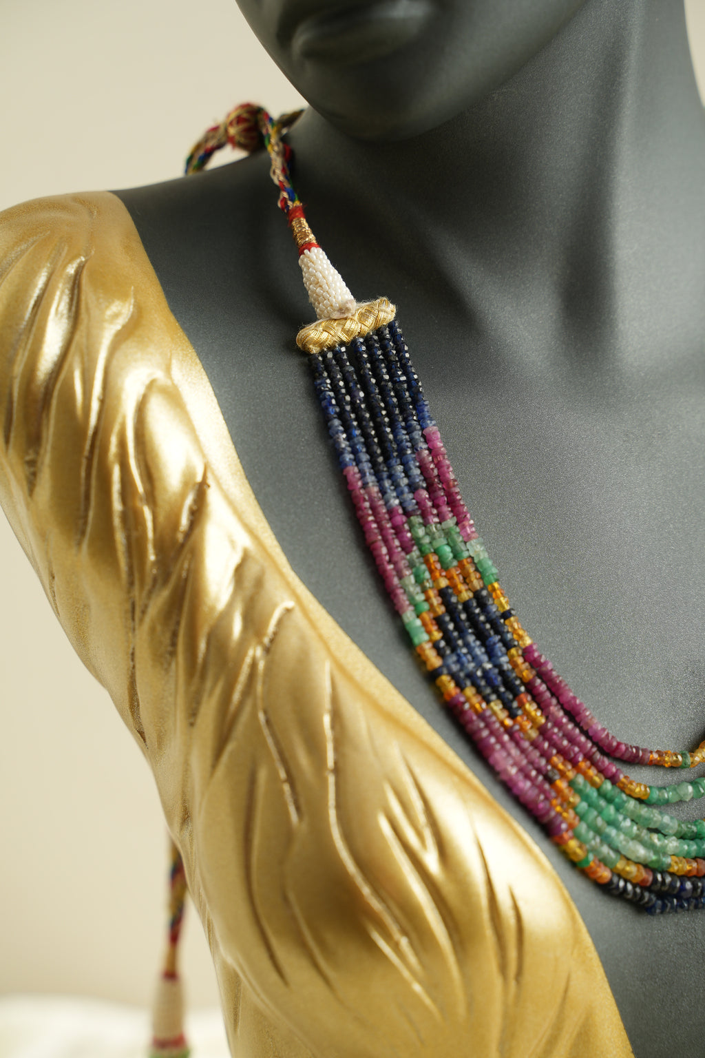 7 SIRALI DOĞAL TAŞ YAKUT ZÜMRÜT SAFİR - DGLTS 114