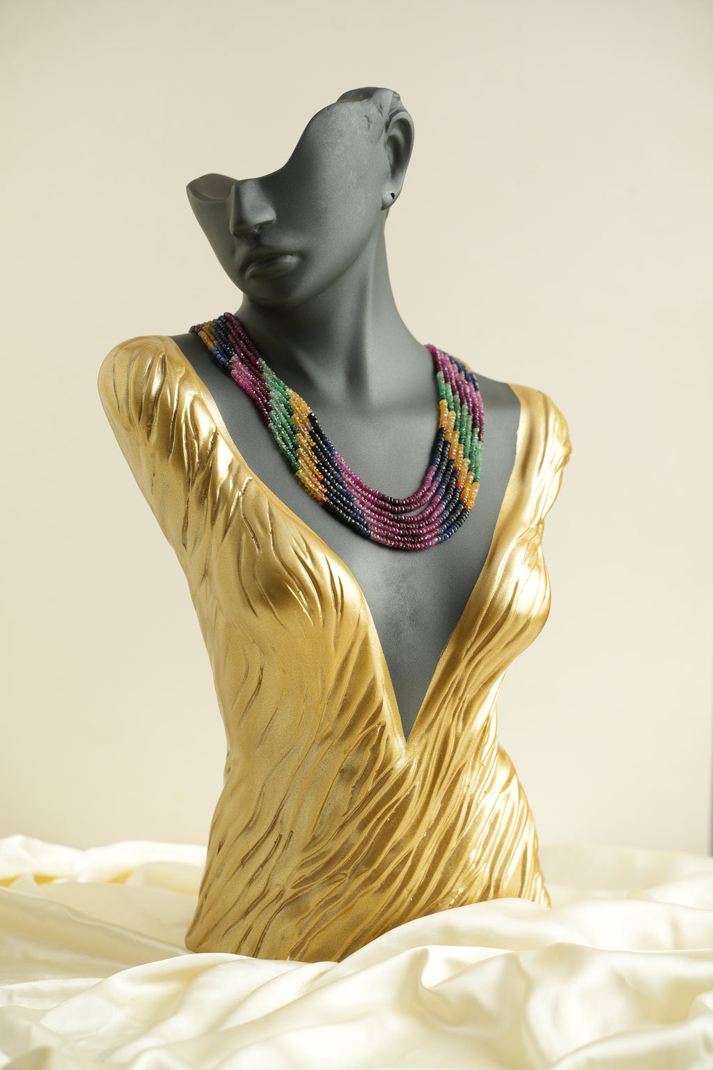 7 SIRALI DOĞAL TAŞ YAKUT ZÜMRÜT SAFİR - DGLTS 115