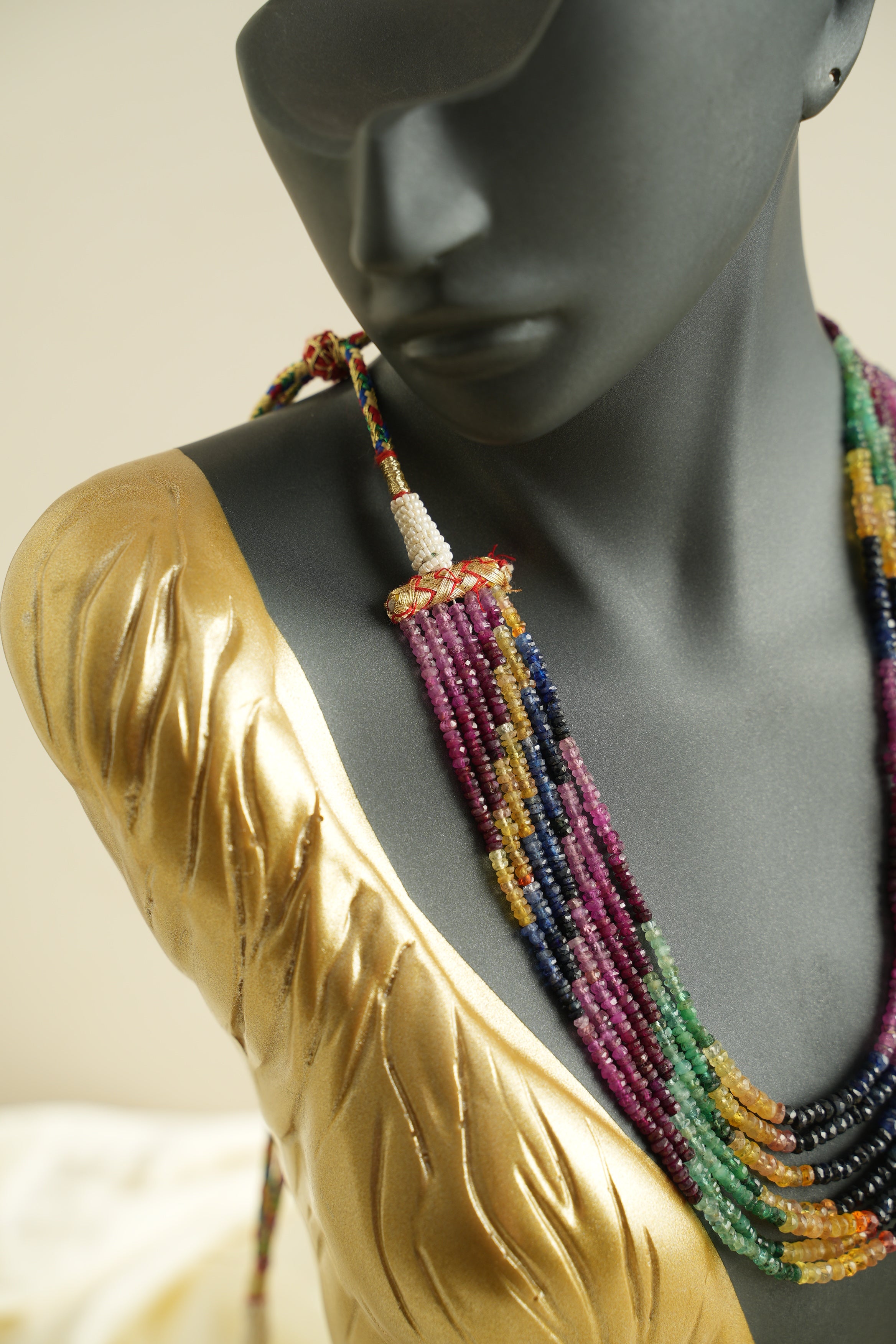 7 SIRALI DOĞAL TAŞ YAKUT ZÜMRÜT SAFİR - DGLTS 115