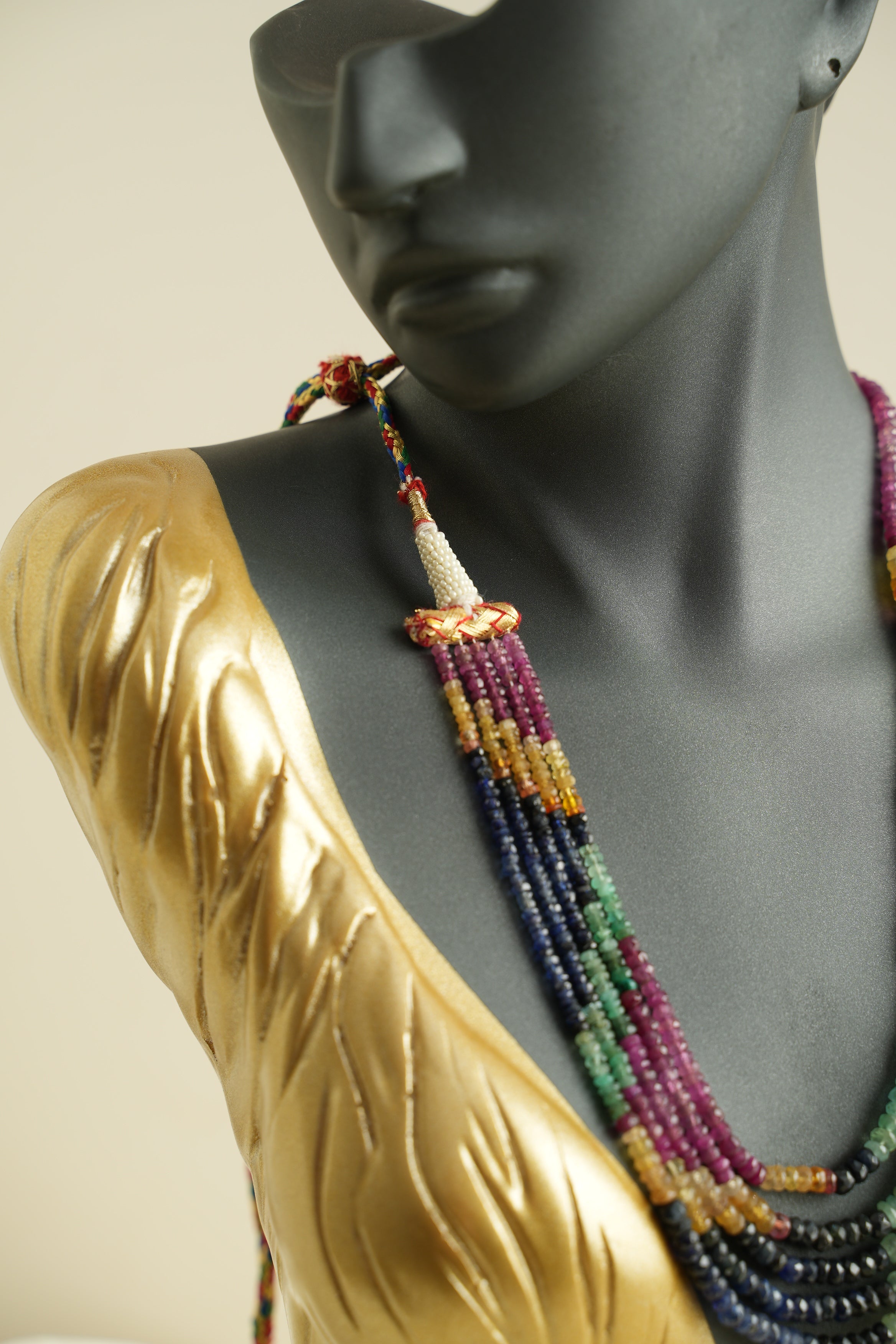 5 SIRALI DOĞAL TAŞ YAKUT ZÜMRÜT SAFİR - DGLTS 103