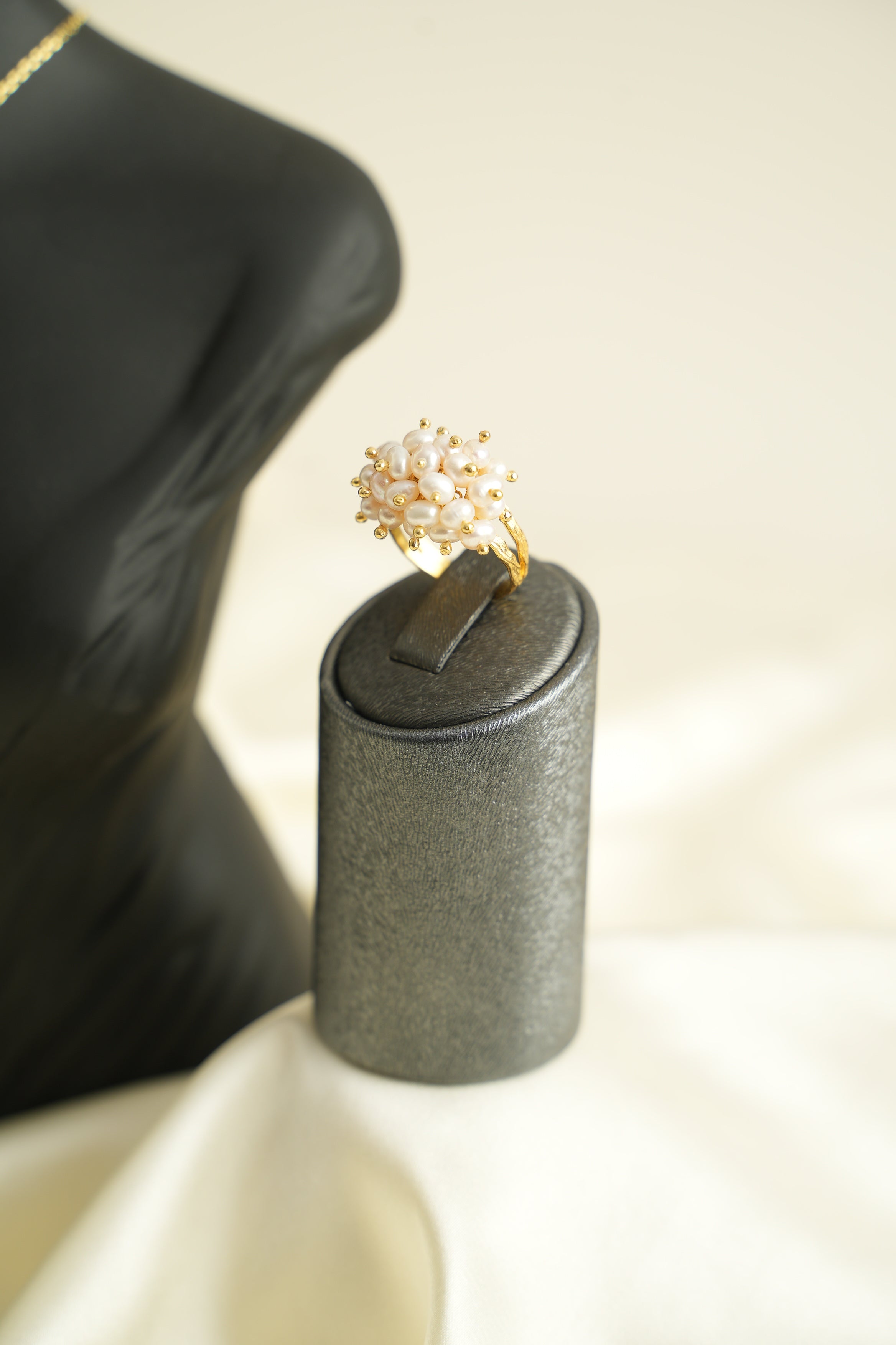 ÜZÜM SALKIMI ALTIN YALDIZLI GÜMÜŞ SET - ROSE 106